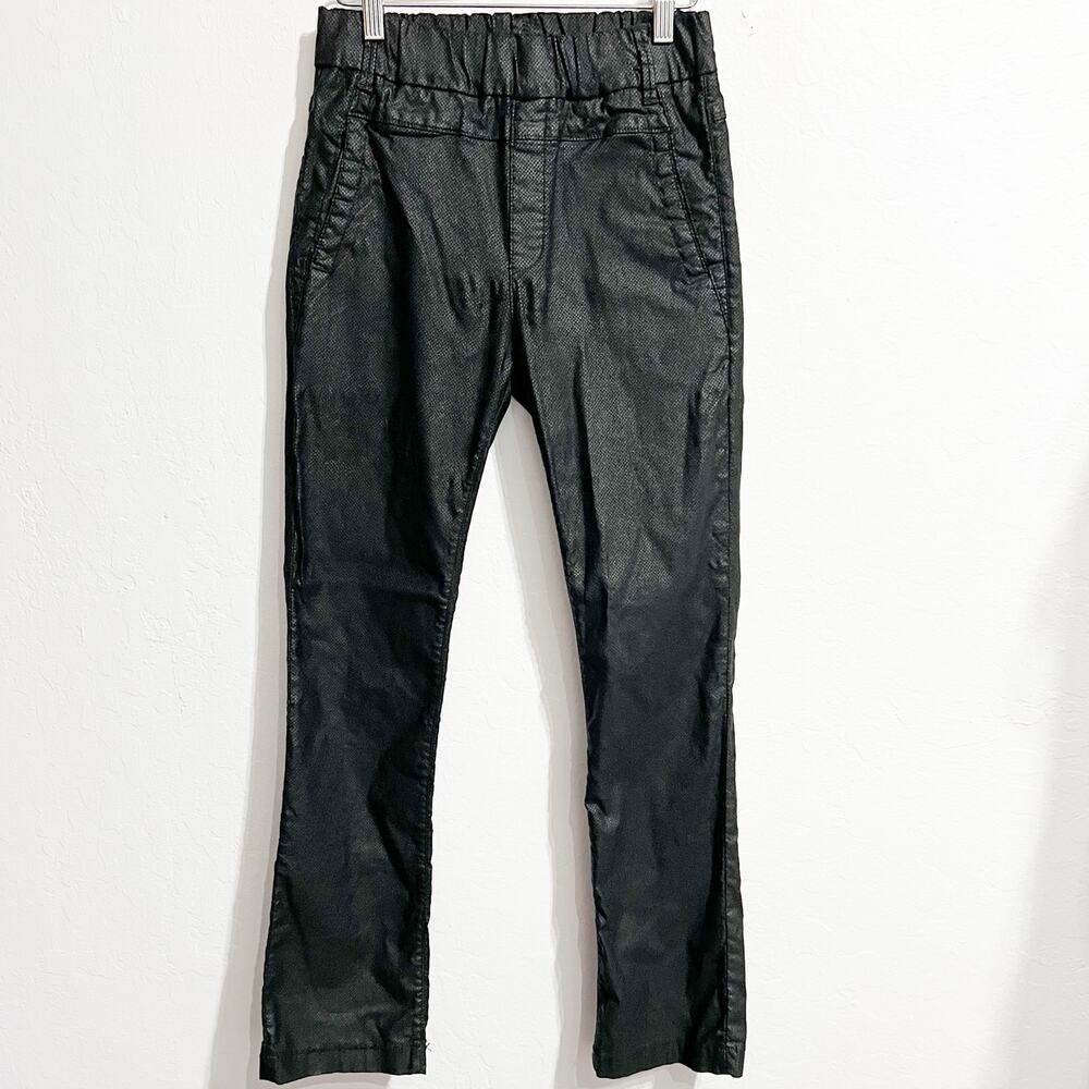 Bevy Flog Pants Sz 25 Dafna Black Spotted Reptile Slim Skinny Stretch Pull On
